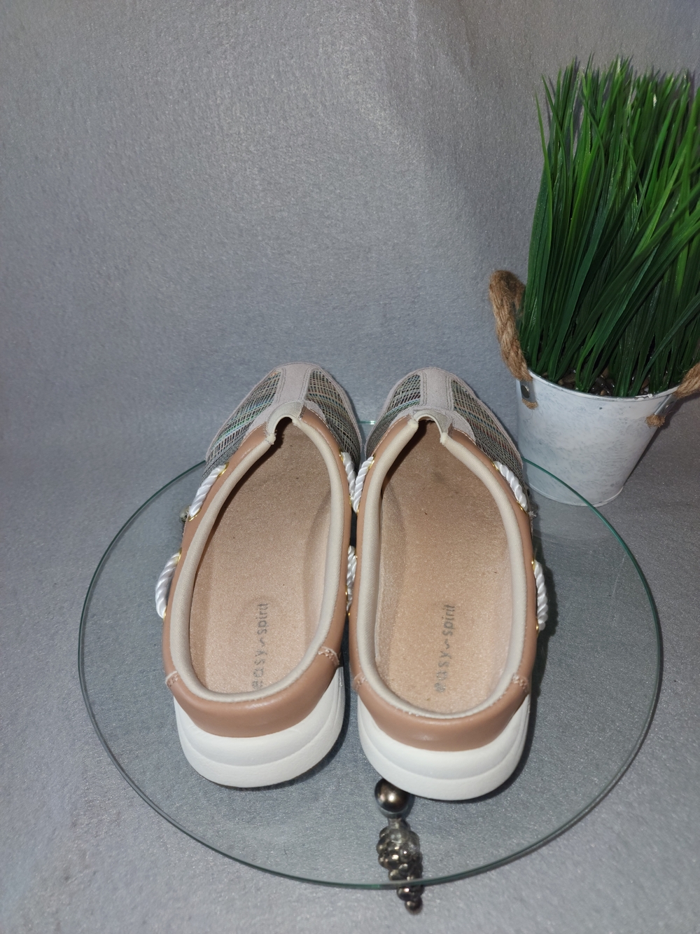 Easy Spirit Beige Multi-Color Slip-On Mules - Picture 3 of 4